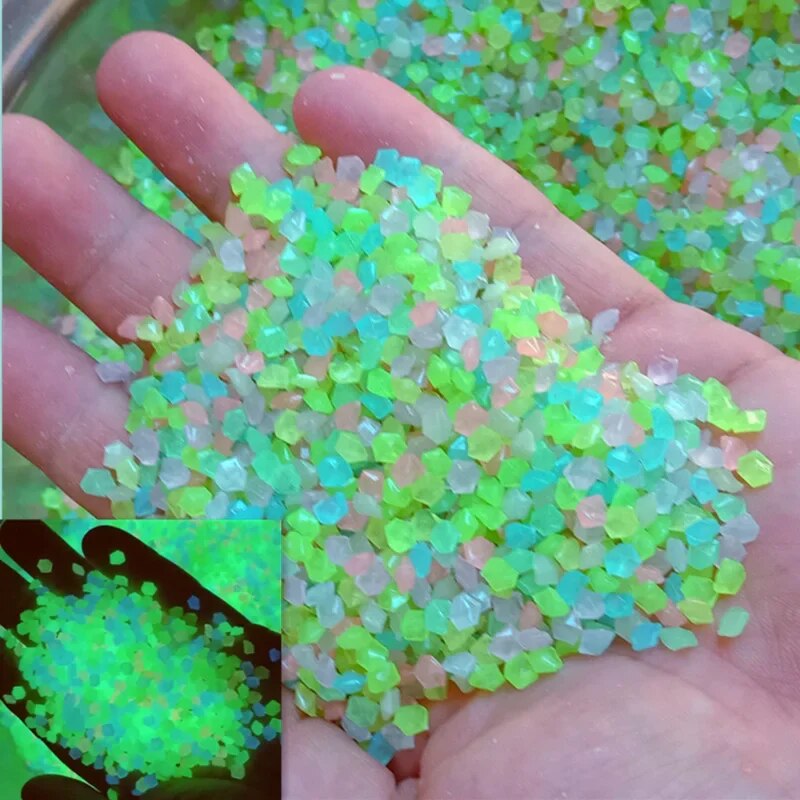 Fish Tank Gravel - 1000ชิ้น3-5มม. ทรายเรืองแสงในก้อนกรวดสีเข้มหินสวนบ้านทางเดินกลางแจ้งสนามหญ้าตู้ปลาตกแต่ง