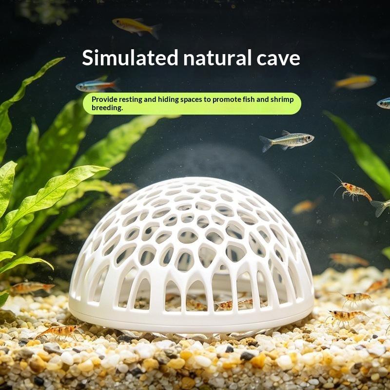 Betta Fish Tank - บ้านกุ้งสำหรับตู้ปลาแบบใหม่ ถ้ำขนาดเล็ก มีรูพรุน ที่หลบซ่อนสำหรับปลาสวยงาม ที่พักพิงสำหรับกุ้ง รังเพาะพันธุ์กุ้ง