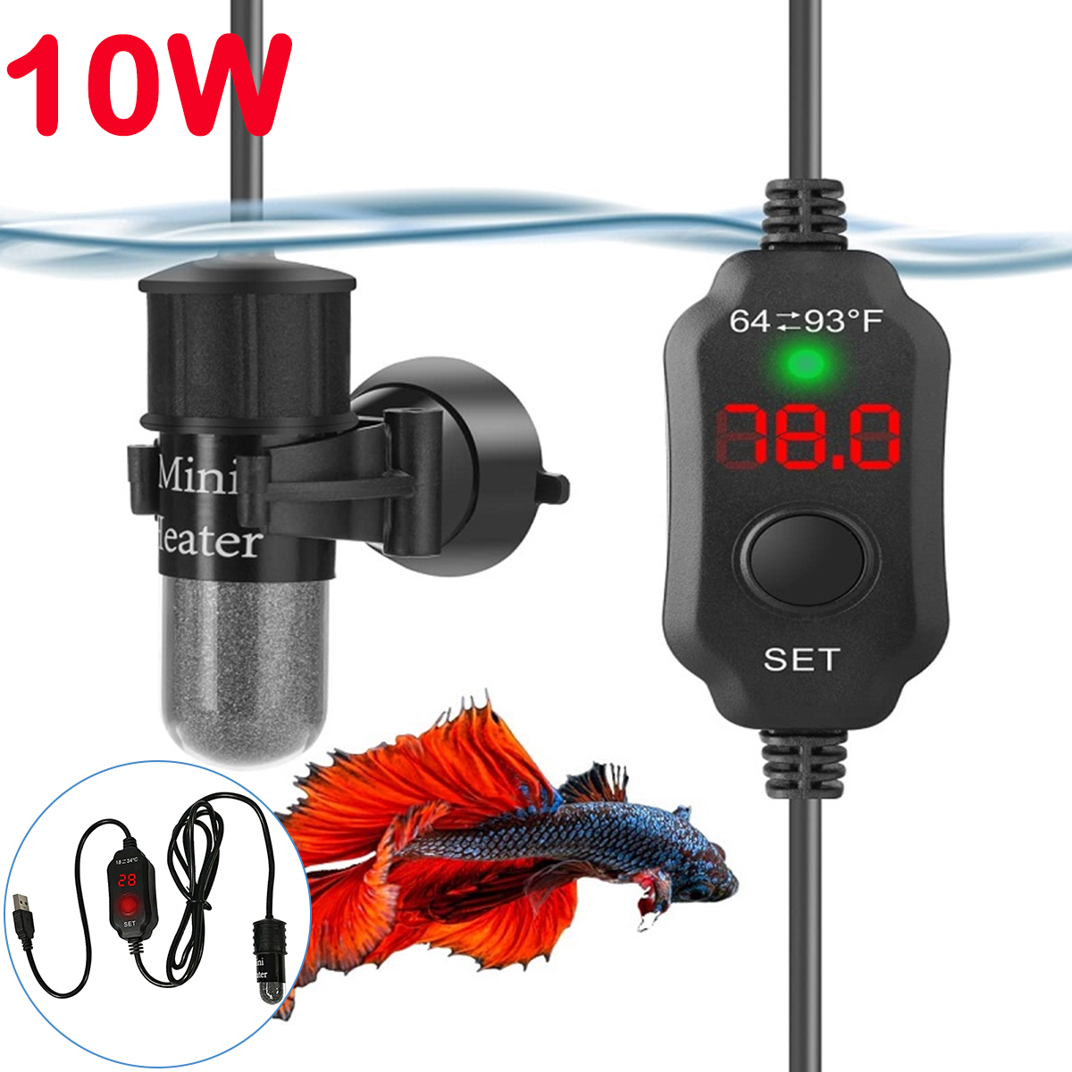 แท่งทําความร้อนตู้ปลาแบบปรับได - Fish Tank Heater บทวิจารณ์และราคา