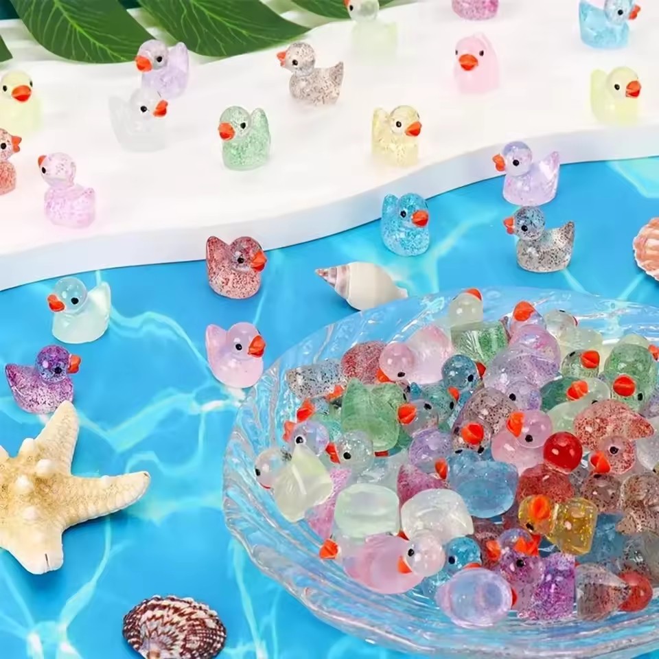 ~ เป็ดเรซิ่นจิ๋วเคลือบกลิตเตอร - Aquarium Decor บทวิจารณ์และราคา